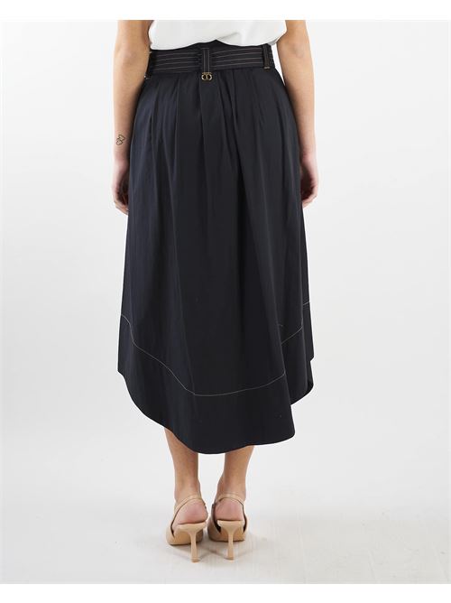 Long skirt in stitched poplin Twinset TWIN SET | Skirt  | TT21036